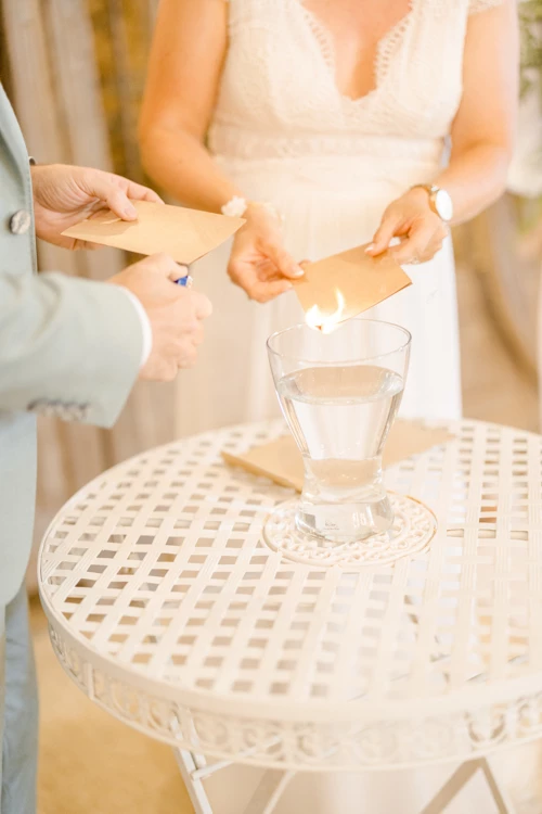 robe composition florale marron gris mariage